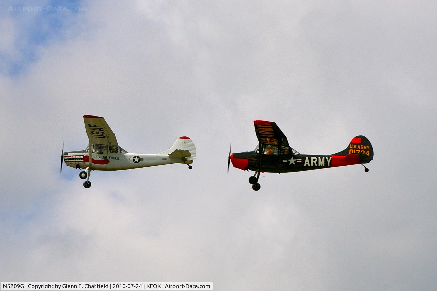 N5209G, 1951 Cessna 305A C/N 21811, Real serial number is 51-4919.  Forming with N67243