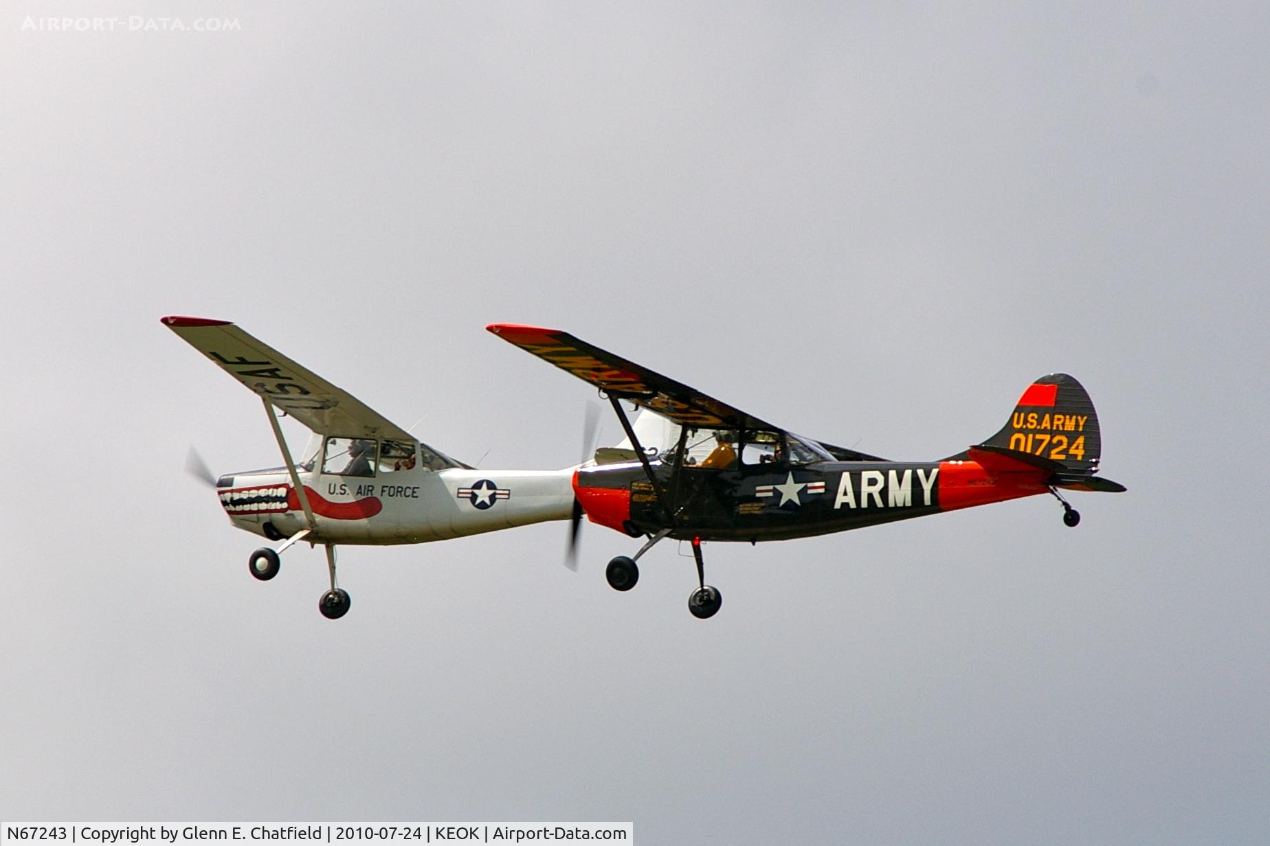 N67243, 1950 Cessna L-19A C/N 21462, Forming with N5209G