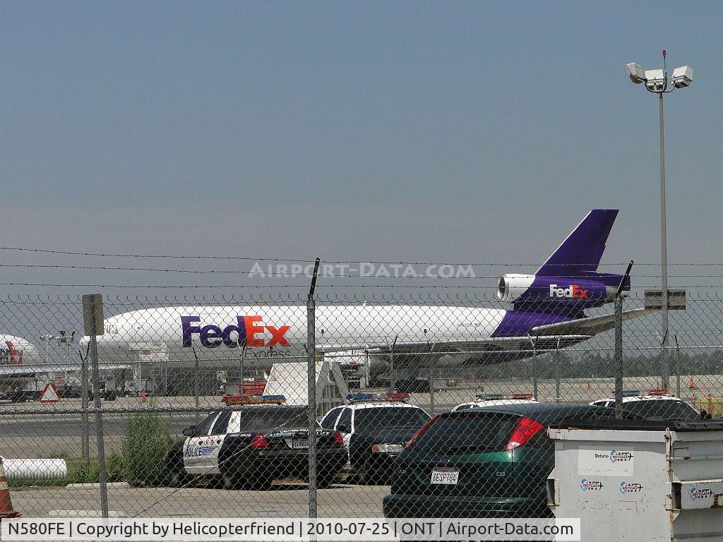 N580FE, 1993 McDonnell Douglas MD-11F C/N 48471, Parked west of Airport Police Bldg, behind Fed Ex bldg.