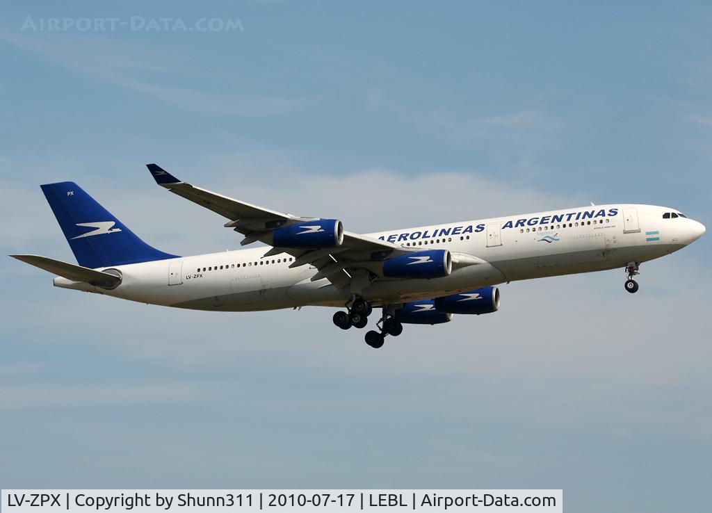 LV-ZPX, 1994 Airbus A340-211 C/N 080, Landing rwy 25R