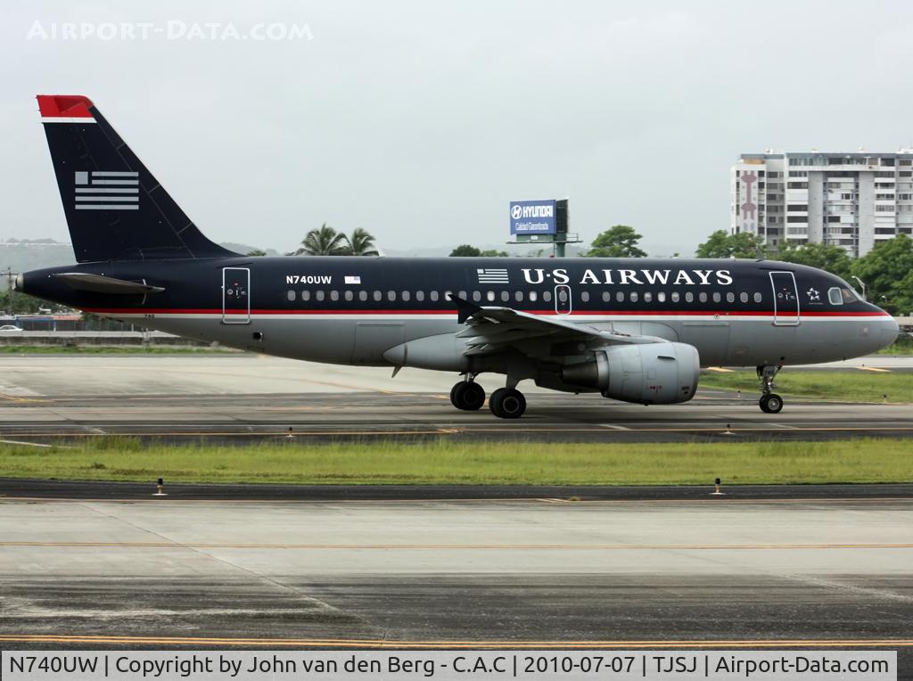 N740UW, 2000 Airbus A319-112 C/N 1265, U.S.Airways Airbus A 319-112  N740UW (1265) @ TJSJ / SJU