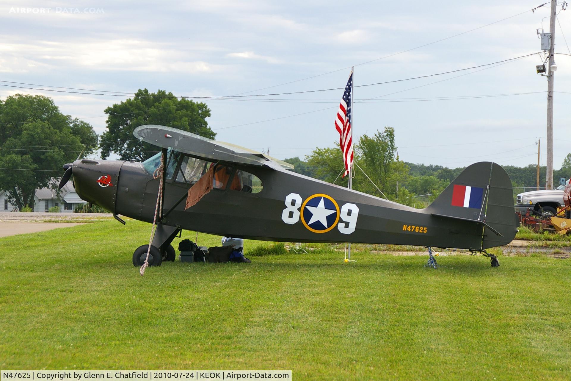 N47625, 1942 Taylorcraft DCO-65 C/N 4486, L-2 at the L-Bird fly in breakfast