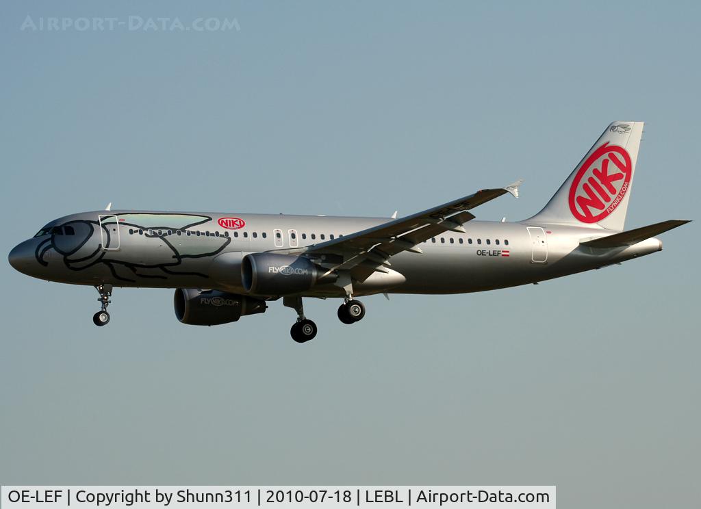 OE-LEF, 2010 Airbus A320-214 C/N 4368, Landing rwy 25R