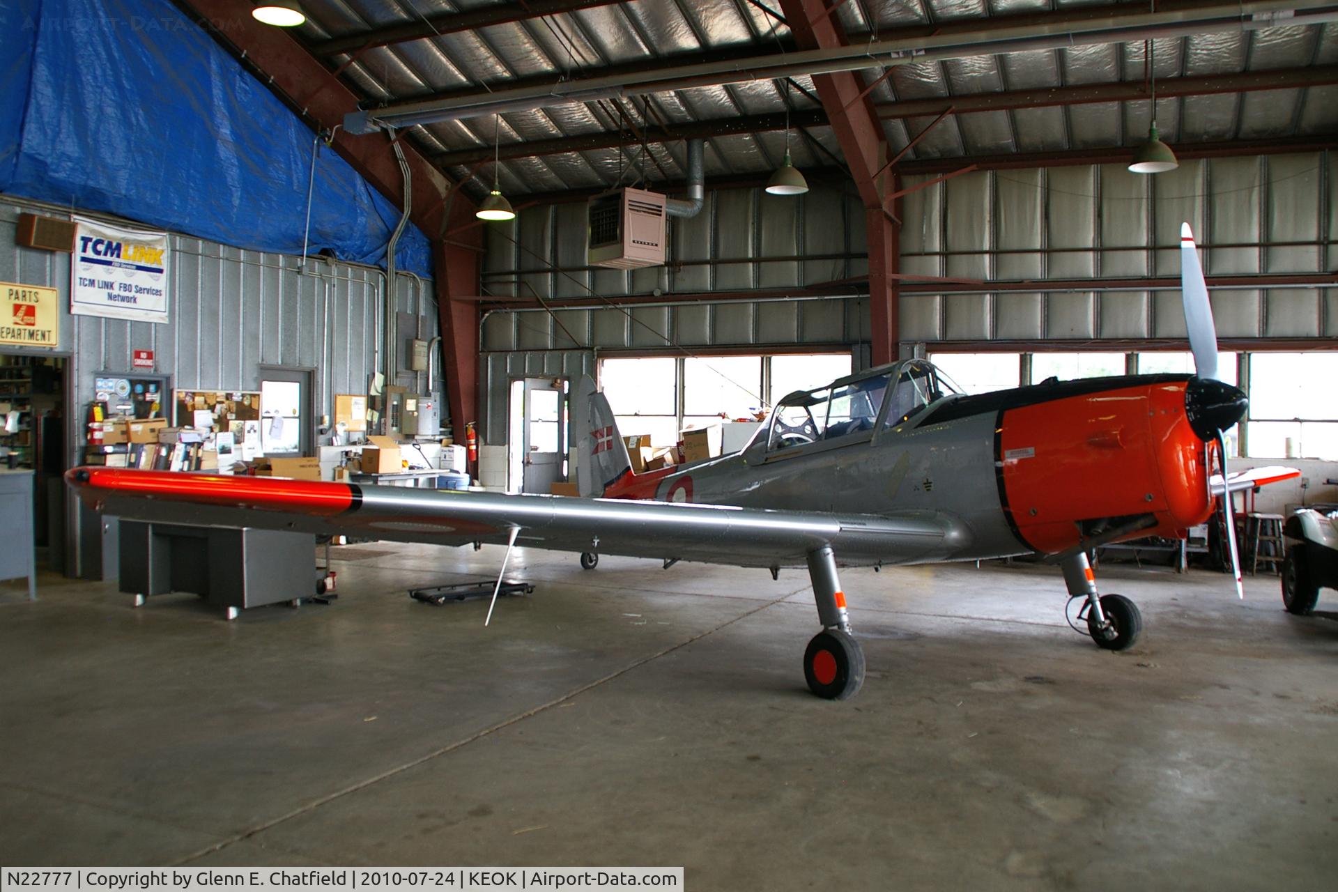 N22777, 1950 De Havilland DHC-1 Chipmunk 22 C/N C1/0105, In the maintenance hangar