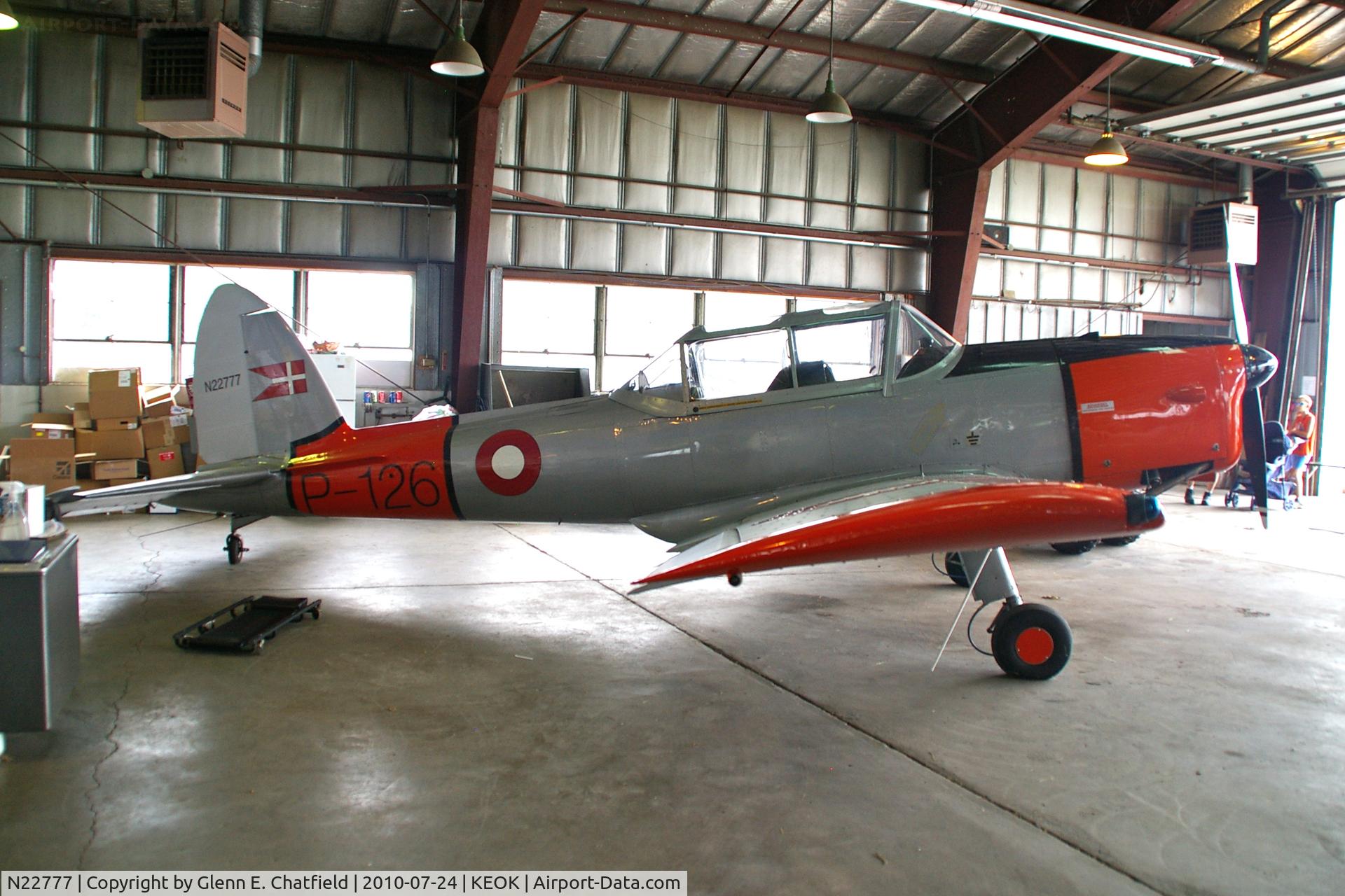 N22777, 1950 De Havilland DHC-1 Chipmunk 22 C/N C1/0105, In the maintenance hangar