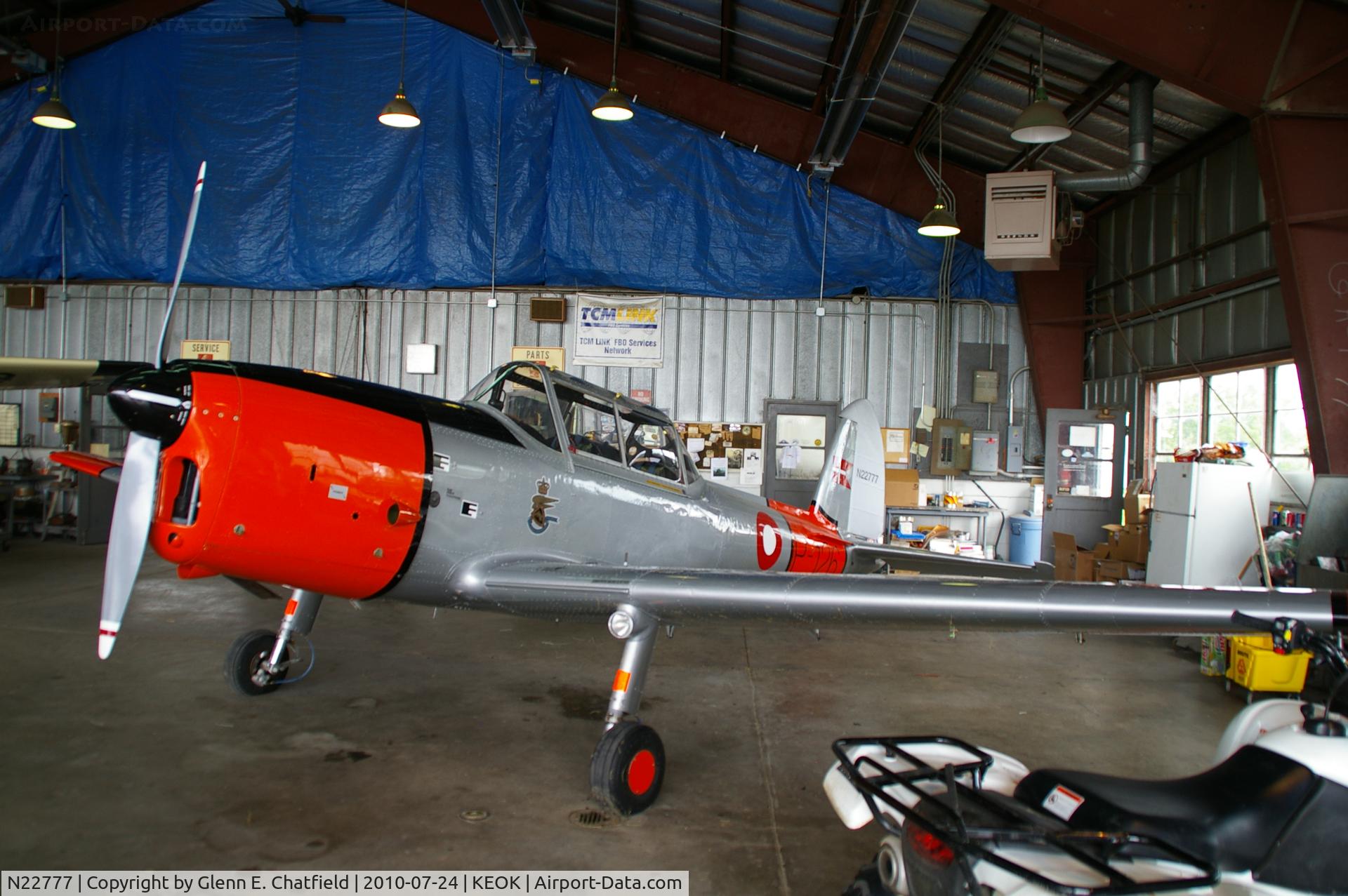 N22777, 1950 De Havilland DHC-1 Chipmunk 22 C/N C1/0105, In the maintenance hangar