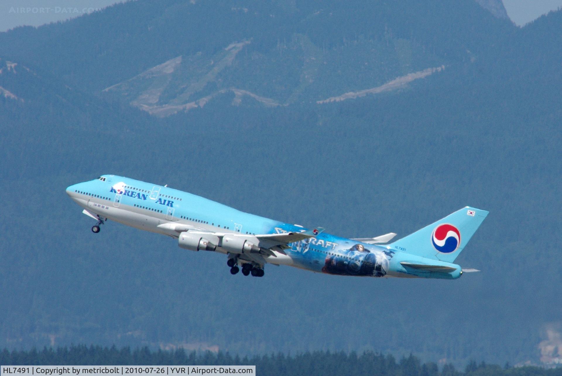 HL7491, Boeing 747-4B5 C/N 27341, Flt KE72 to Seoul