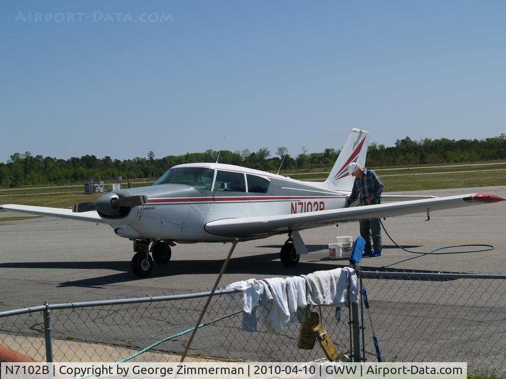 N7102B, 1956 Piper PA-22-150 C/N 22-4318, Getting a wash job at Goldsboro-Wayne