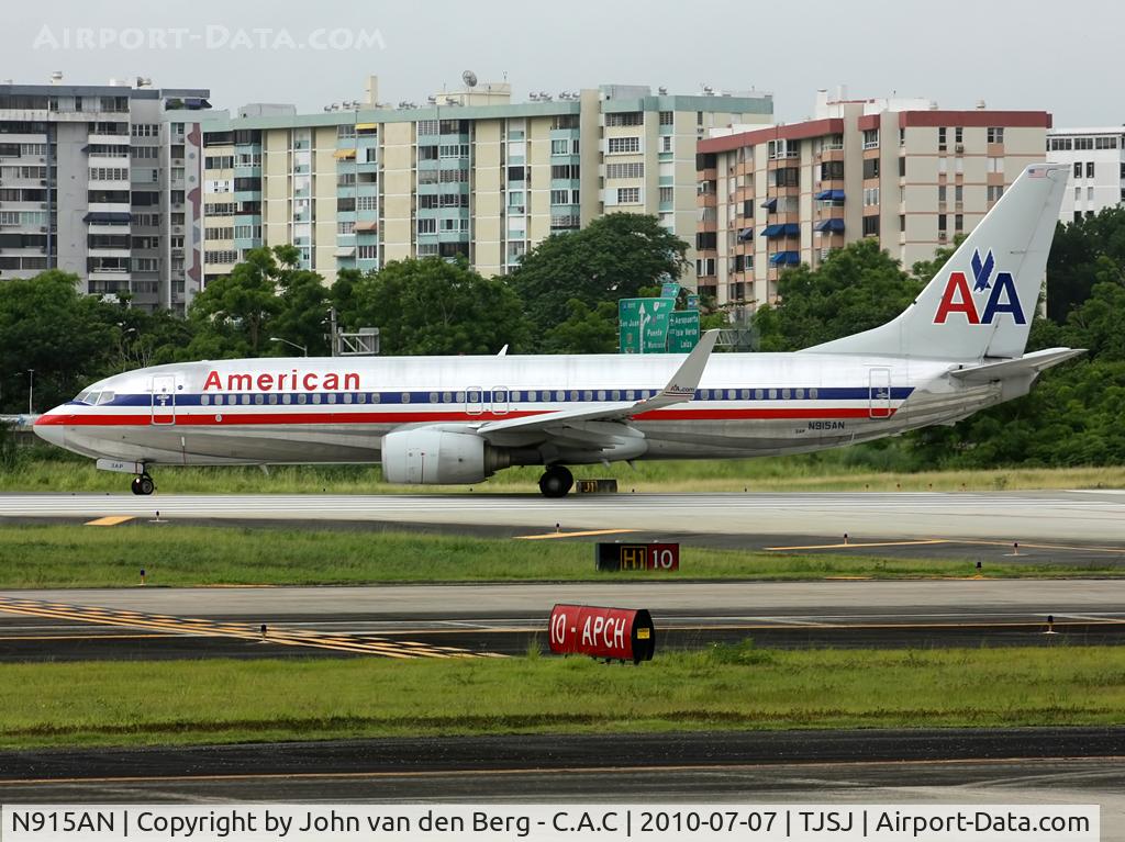 N915AN, 1999 Boeing 737-823 C/N 29516, American Airlines Boeing 737-823 (29516/322) N915AN @ TJSJ / SJU
