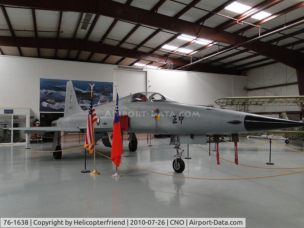 76-1638, Northrop F-5E Tiger II C/N V.1143, 76-1616/1639 Northrop F-5E Tiger II c/n V.1121/1144.  To Taiwan as 5221/5244

On display at Yank's Air Museum, Chino, Ca