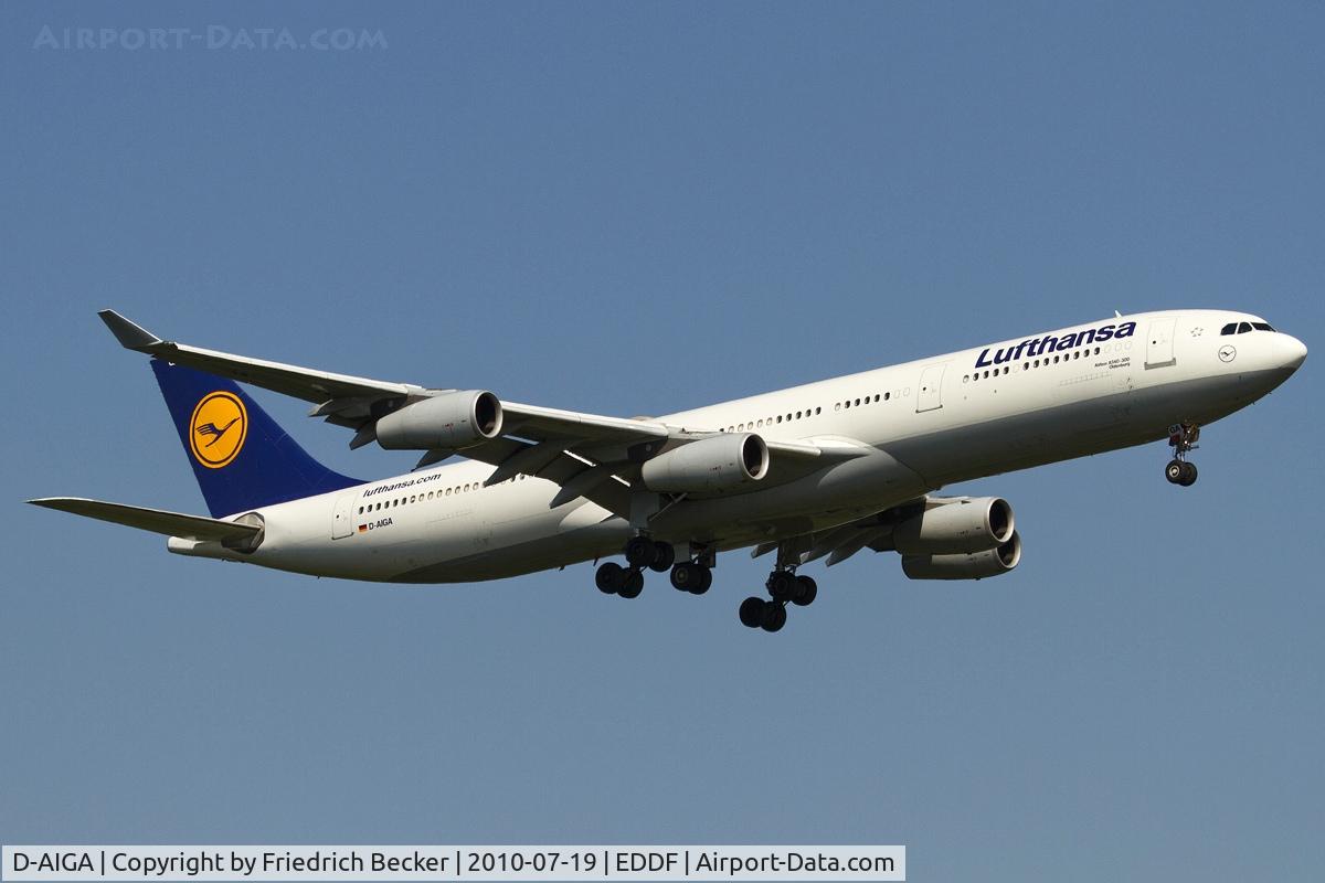 D-AIGA, 1993 Airbus A340-311 C/N 020, on final RW07R