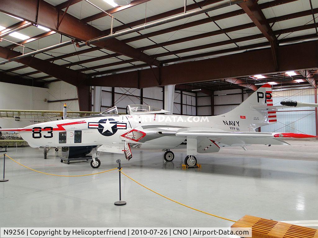 N9256, Grumman F9F-8P Cougar C/N 8, Grumman F9F-8P Cougar Redesignated RF-9J in 1962	141675 assigned civilian registration of N9256 and transferred in
1999 to Global Aeronautical Museum, Tucson, AZ.  Now at Yank's Airr Museum, Chino, Ca