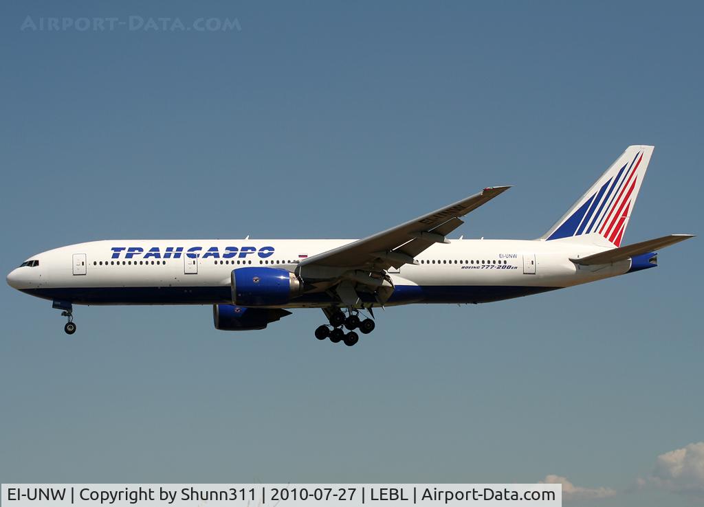 EI-UNW, 1999 Boeing 777-222 C/N 30214, Landing rwy 25R