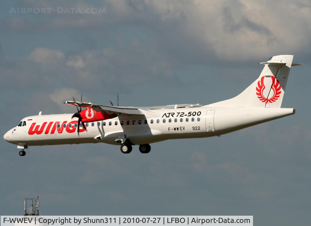 F-WWEV, 2010 ATR 72-212A C/N 922, C/n 922 - To be PK-WFM