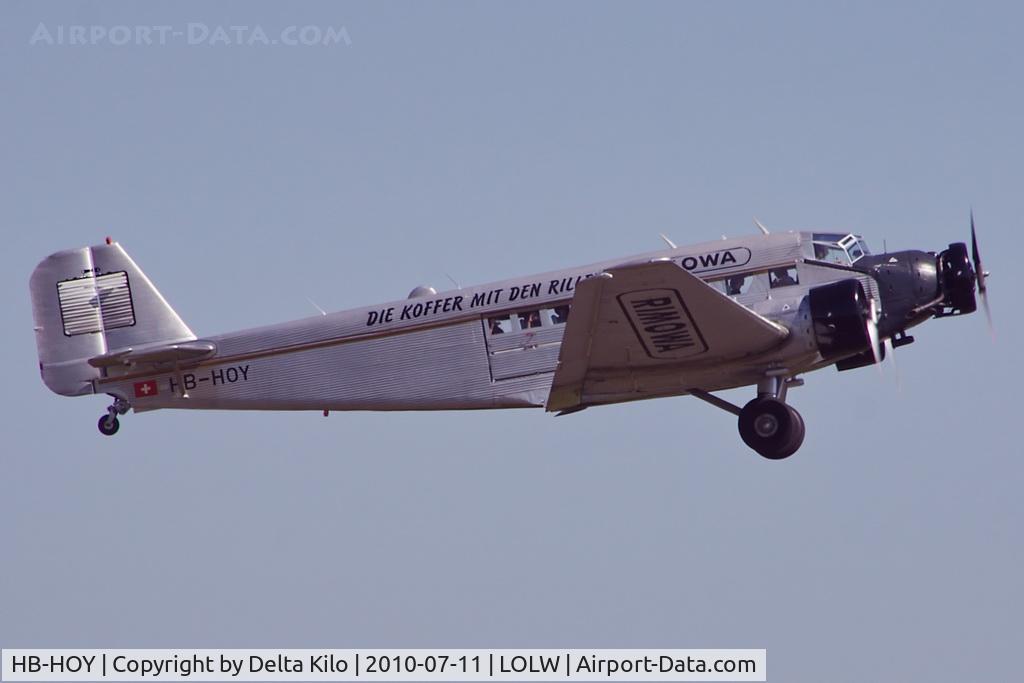 HB-HOY, 1949 Junkers (CASA) 352A-3 (Ju-52) C/N 96, 100 years Airfield Wels- Ju Air