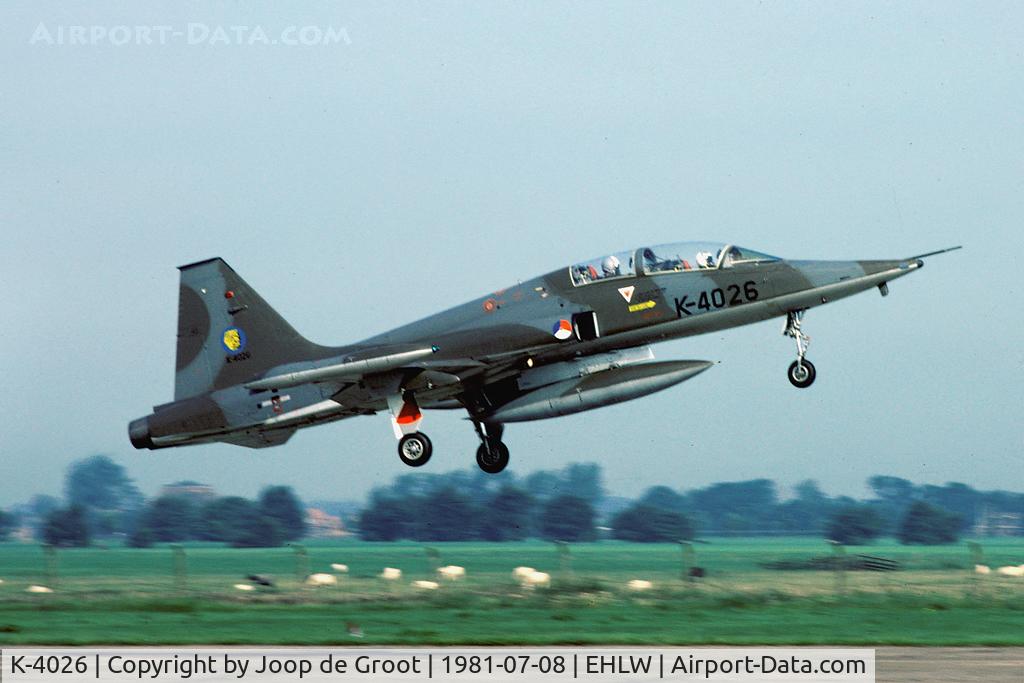 K-4026, 1971 Northrop (Canadair) NF-5B (CL-226) C/N 4026, Ancient picture taken at Leeuwarden. In those days I had a Praktica with a 135mm lens. Not super quality, but for a school boy a very useful camera to start with.