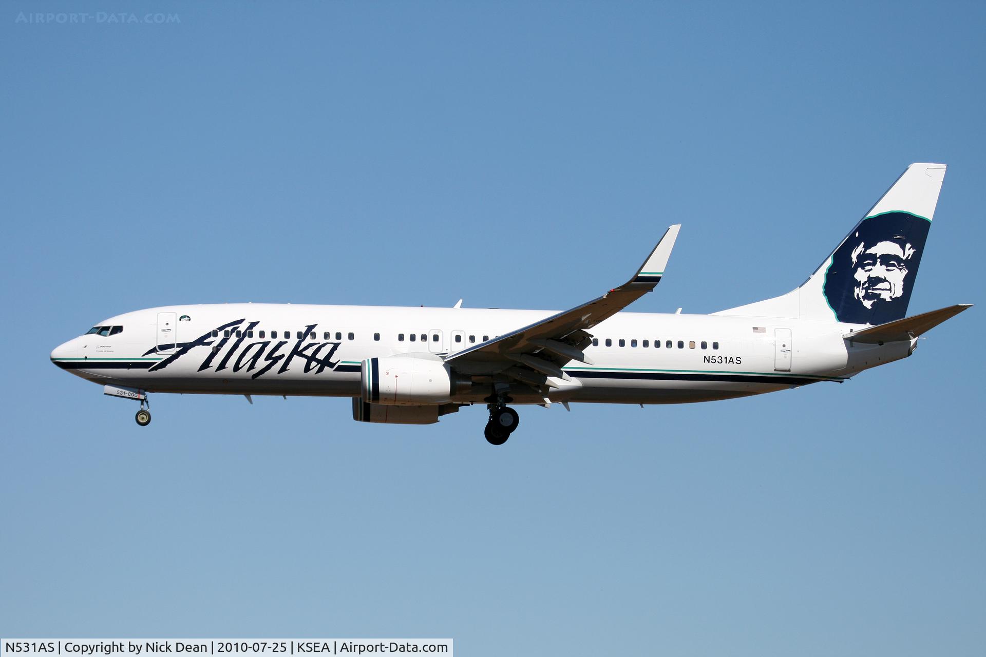 N531AS, 2010 Boeing 737-890 C/N 35199, KSEA