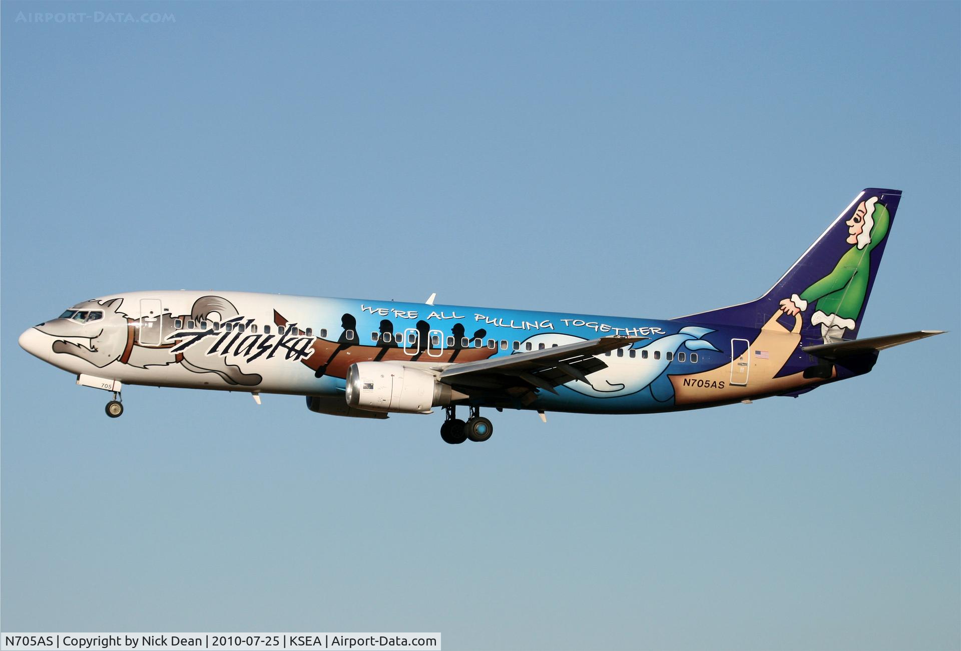 N705AS, 1998 Boeing 737-490 C/N 29318, KSEA
