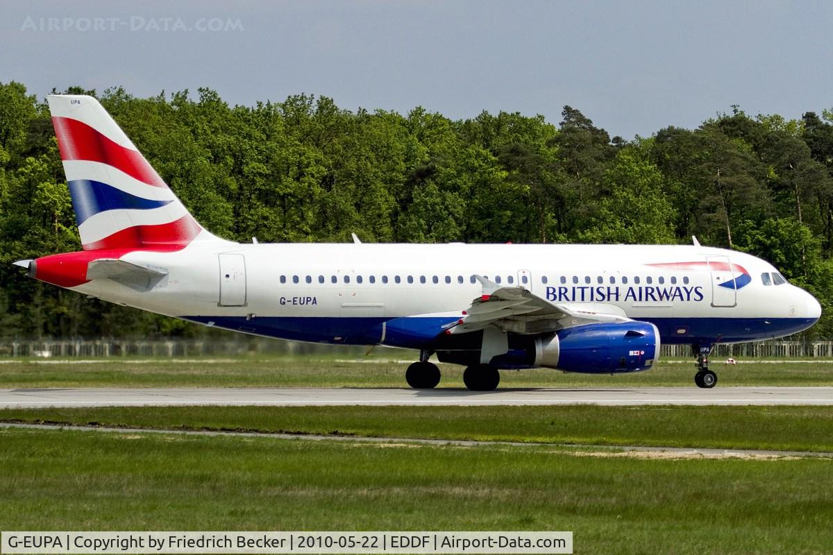 G-EUPA, 1999 Airbus A319-131 C/N 1082, departing via RW18W