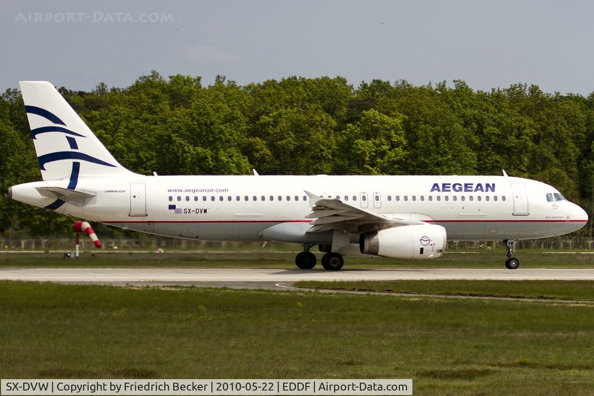 SX-DVW, 2009 Airbus A320-232 C/N 3785, departing via RW18W