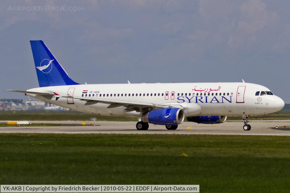 YK-AKB, 1998 Airbus A320-232 C/N 918, departing via RW18W