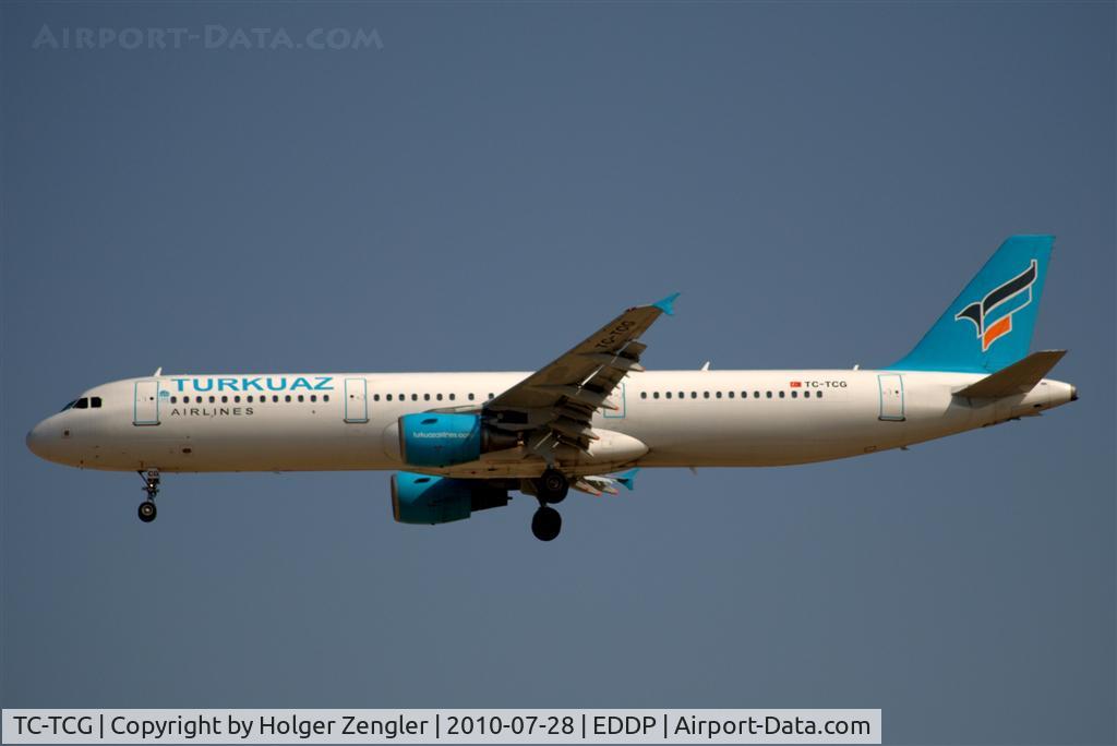 TC-TCG, 2003 Airbus A321-211 C/N 1905, From Antalya straight down to LEJ.....