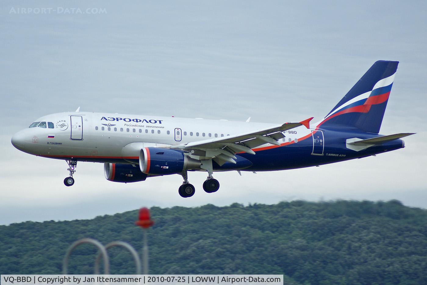VQ-BBD, 2009 Airbus A319-111 C/N 3838, Aeroflot