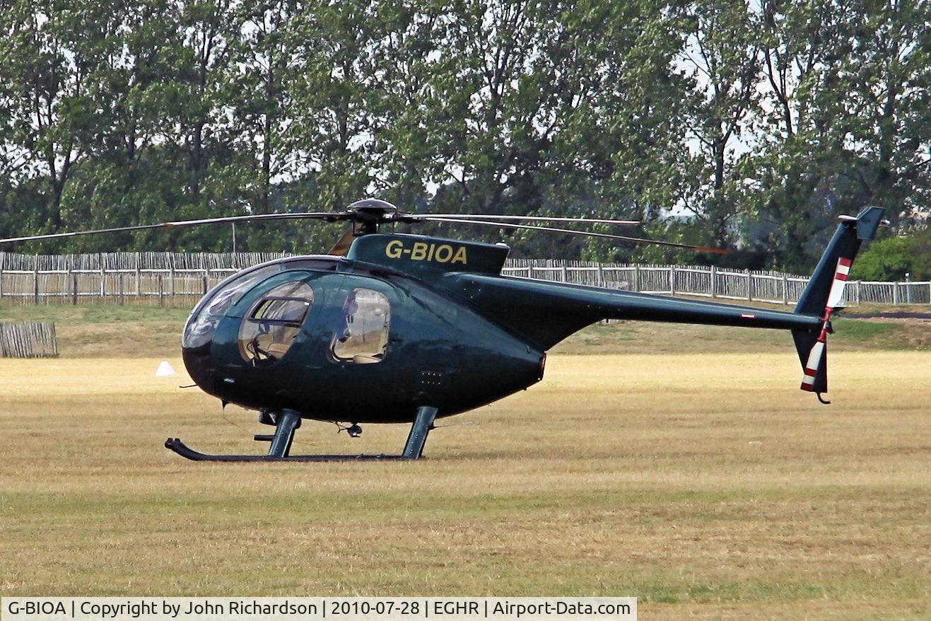 G-BIOA, 1980 Hughes 369D C/N 1200880D, Parked at Goodwood