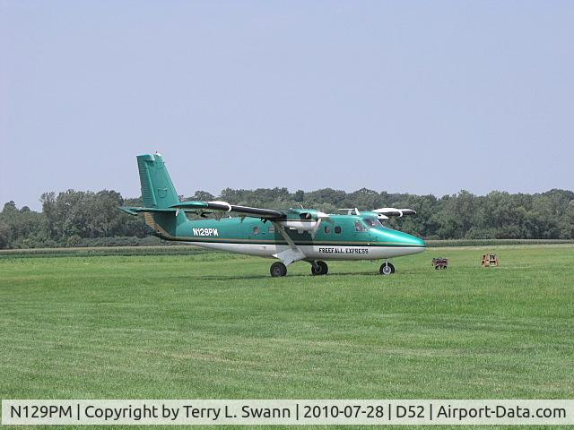 N129PM, 1968 De Havilland Canada DHC-6-100 Twin Otter C/N 114, Just landed at Geneseo.