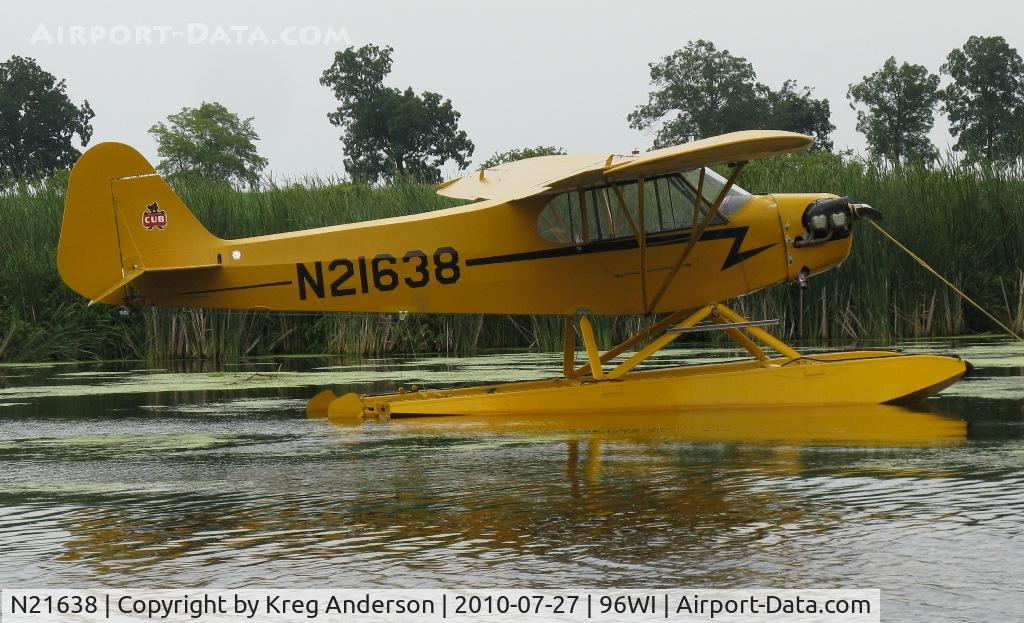 N21638, 1938 Piper J3C-65 Cub Cub C/N 2519, Piper J3C-65 Cub moored at AirVenture 2010.