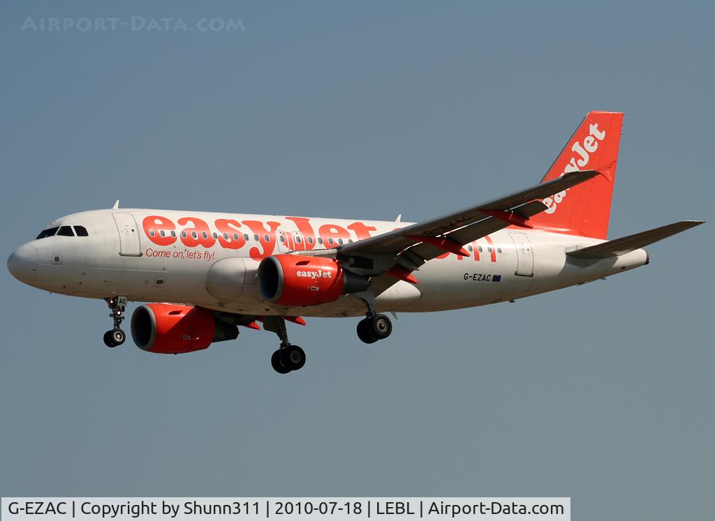 G-EZAC, 2006 Airbus A319-111 C/N 2691, Landing rwy 25R