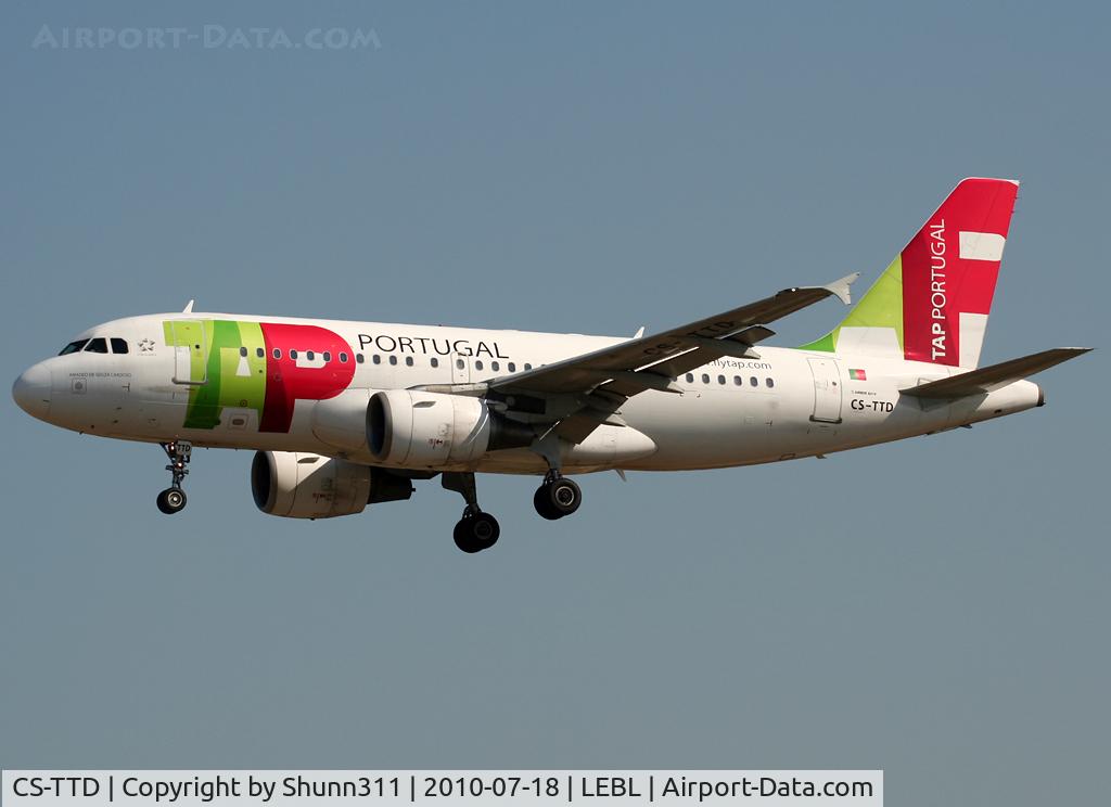 CS-TTD, 1998 Airbus A319-111 C/N 790, Landing rwy 25R