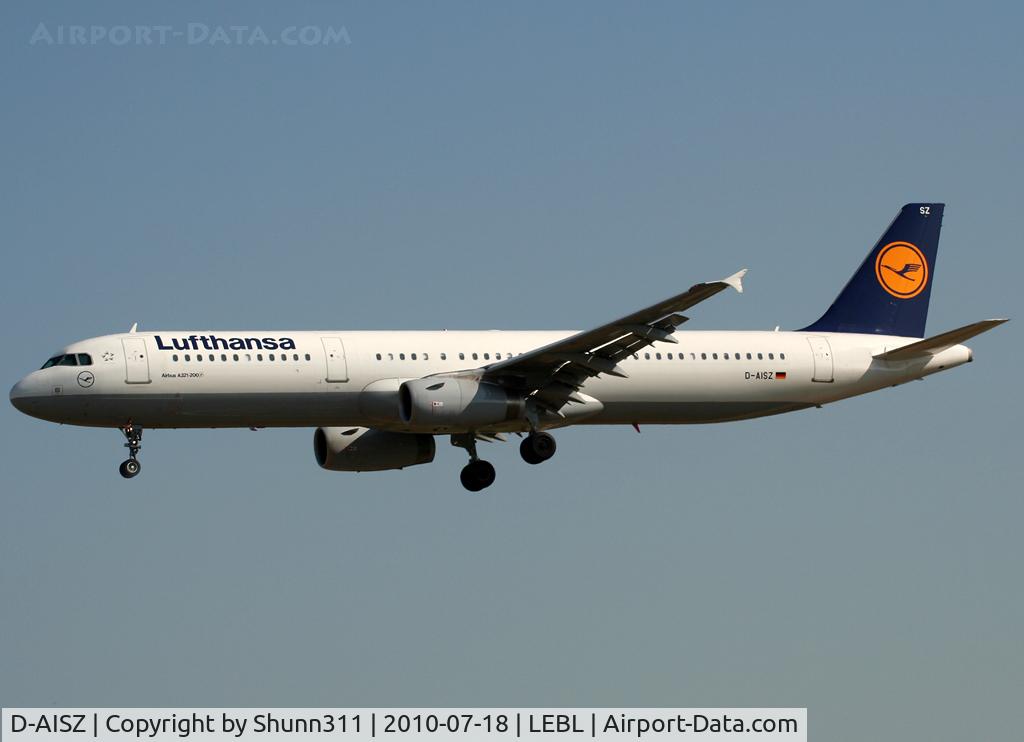 D-AISZ, 2009 Airbus A321-231 C/N 4085, Landing rwy 25R