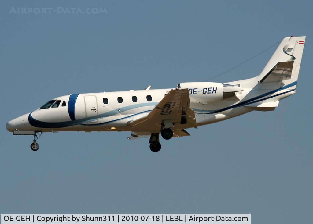 OE-GEH, 2008 Cessna 560XLS Citation Excel C/N 560-5755, Landing rwy 25R