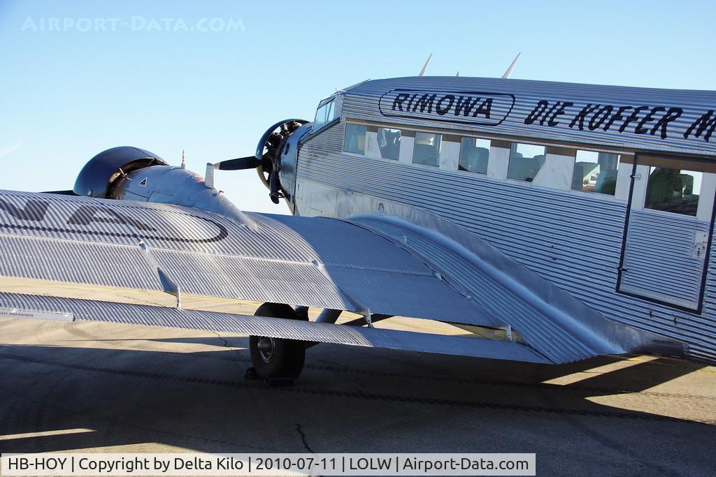 HB-HOY, 1949 Junkers (CASA) 352A-3 (Ju-52) C/N 96, 100 years Airfield Wels- Ju Air