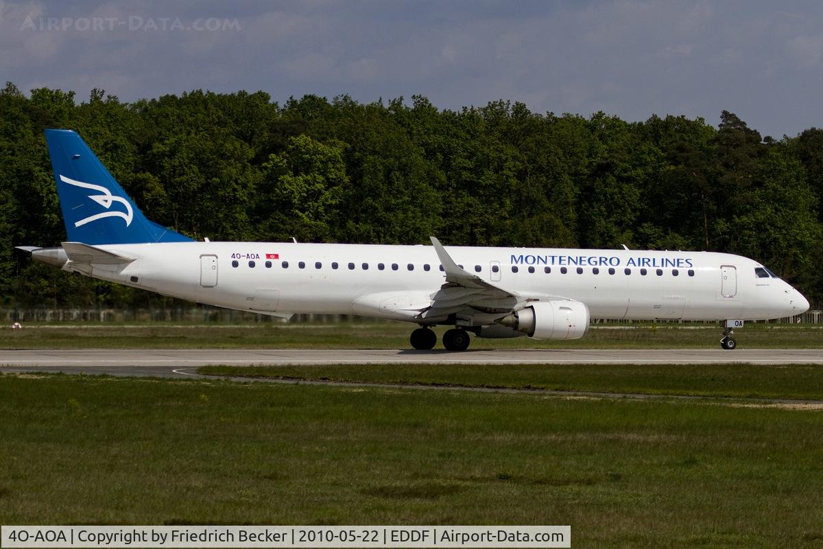 4O-AOA, 2008 Embraer 195LR (ERJ-190-200LR) C/N 19000180, departing via RW18W
