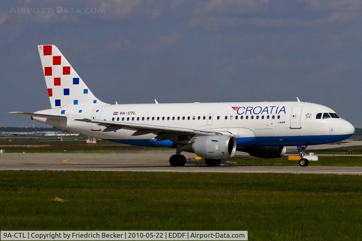 9A-CTL, 2000 Airbus A319-112 C/N 1252, departing via RW18W