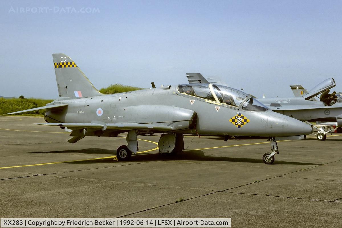 XX283, 1979 Hawker Siddeley Hawk T.1 C/N 109/312108, No. 100 Sqn. Hawk at the BA.116 open house at Luxeuil les Bains Saint-Sauveur