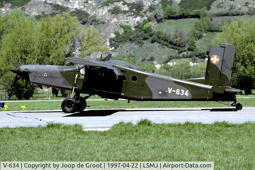 V-634, Pilatus PC-6/B2-H2M Turbo Porter C/N 759, Light transporter during the WK97 at Turtmann. Always a pleasure to take pictures in the Rhone Valley!