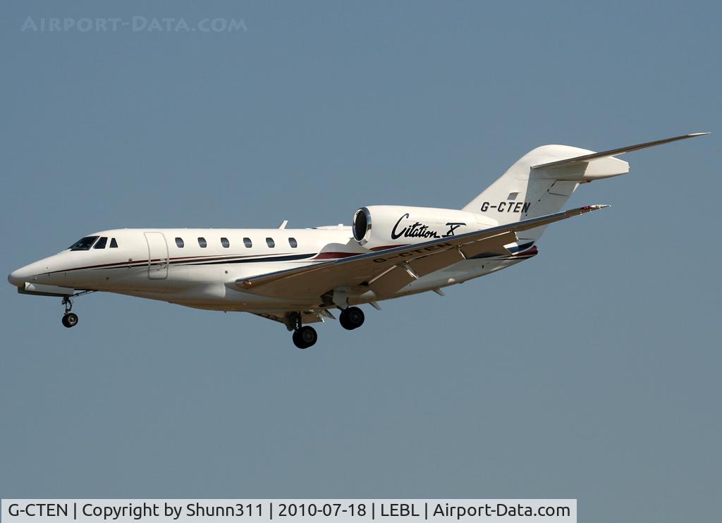 G-CTEN, 2008 Cessna 750 Citation X Citation X C/N 750-0281, Landing rwy 25R