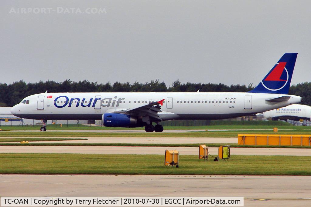 TC-OAN, 2001 Airbus A321-231 C/N 1421, Onur Air Airbus A321-231, c/n: 1421 at Manchester UK