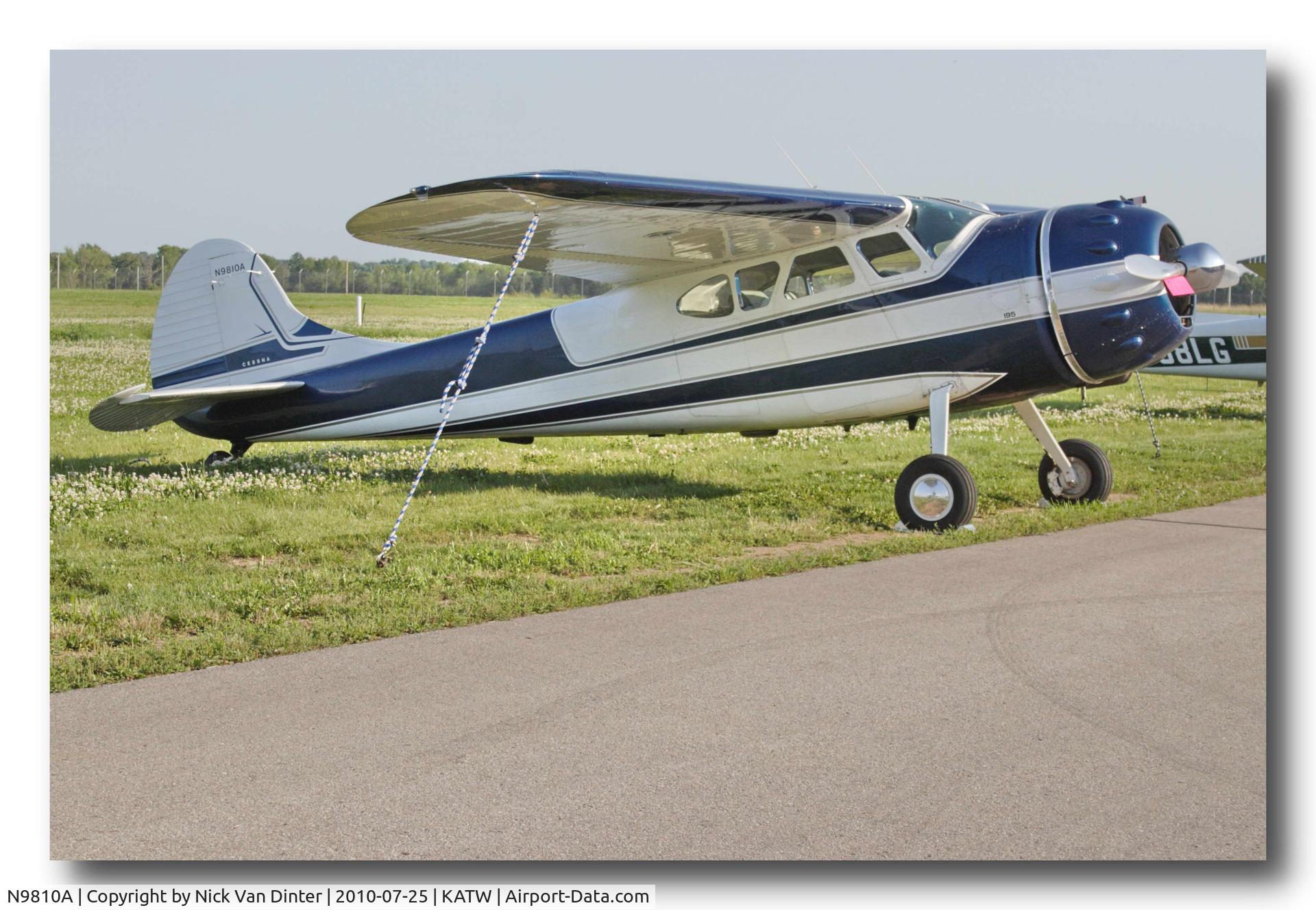 N9810A, 1950 Cessna 195 C/N 7489, Sure KATW is nice ... I still want to go to Oshkosh!