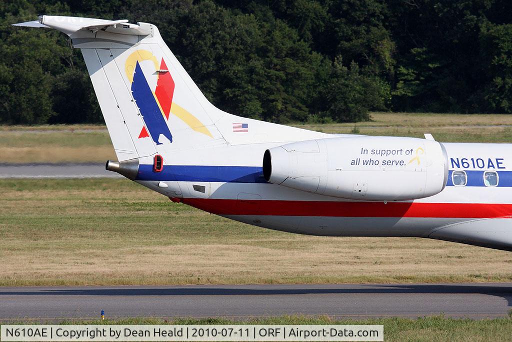 N610AE, 1998 Embraer ERJ-145LR (EMB-145LR) C/N 145073, Tail shot of American Eagle N610AE 