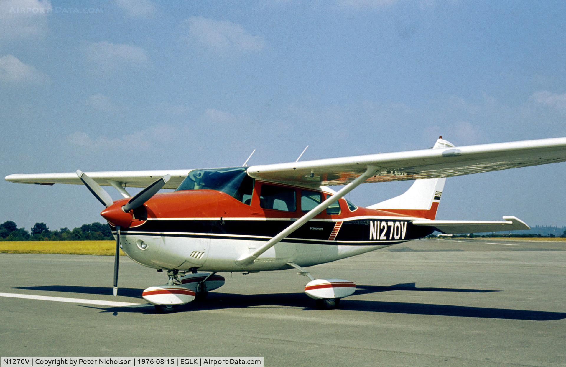 N1270V, Cessna U206F Stationair Stationair C/N U20602547, Cessna Stationair seen earlier at  Biggin Hill shortly after arrival from the United States was at Blackbushe in August 1976.