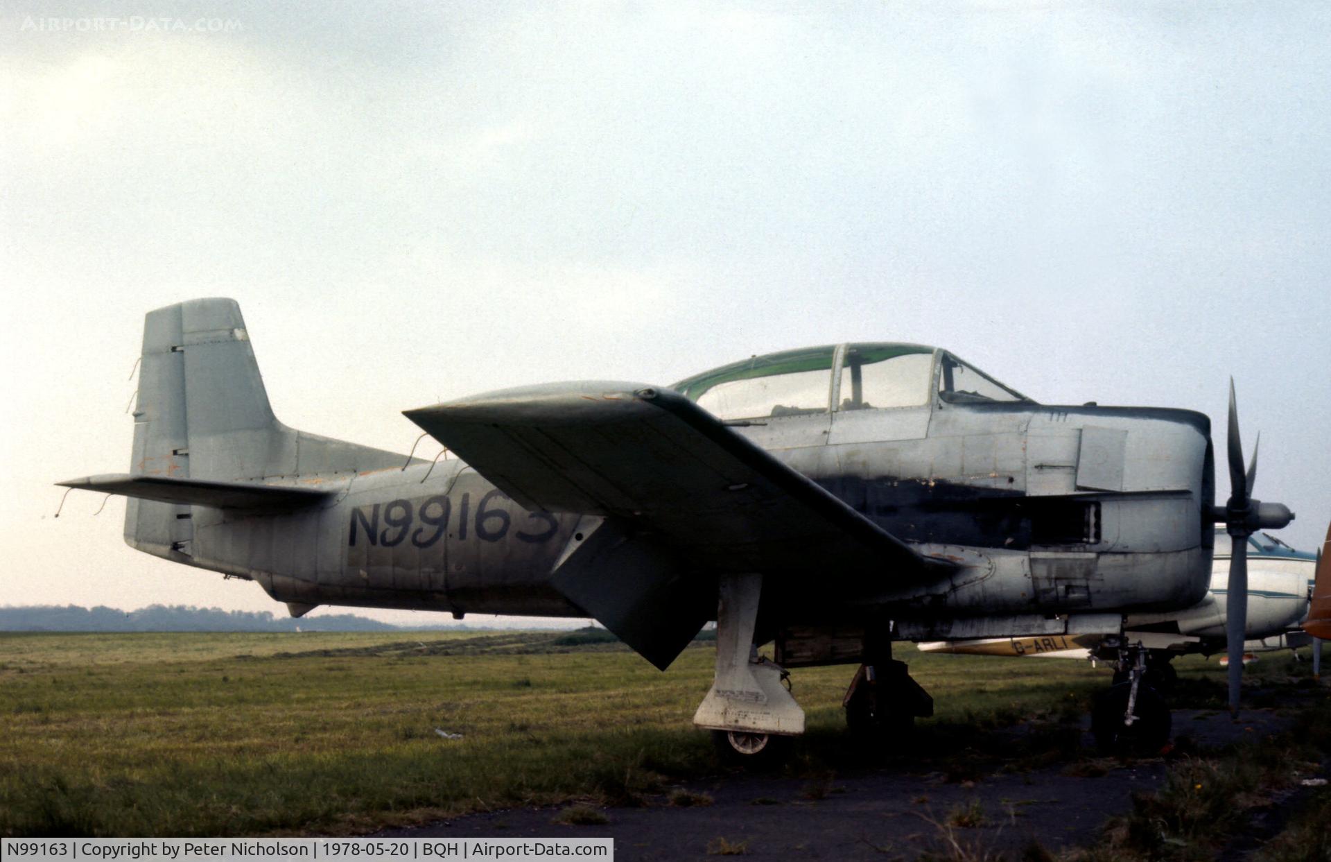 N99163, North American T-28C Trojan C/N 252-29, Another view of this T-28D Trojan at Biggin Hill in the Spring of 1978 awaiting clearance for flight to the United States.