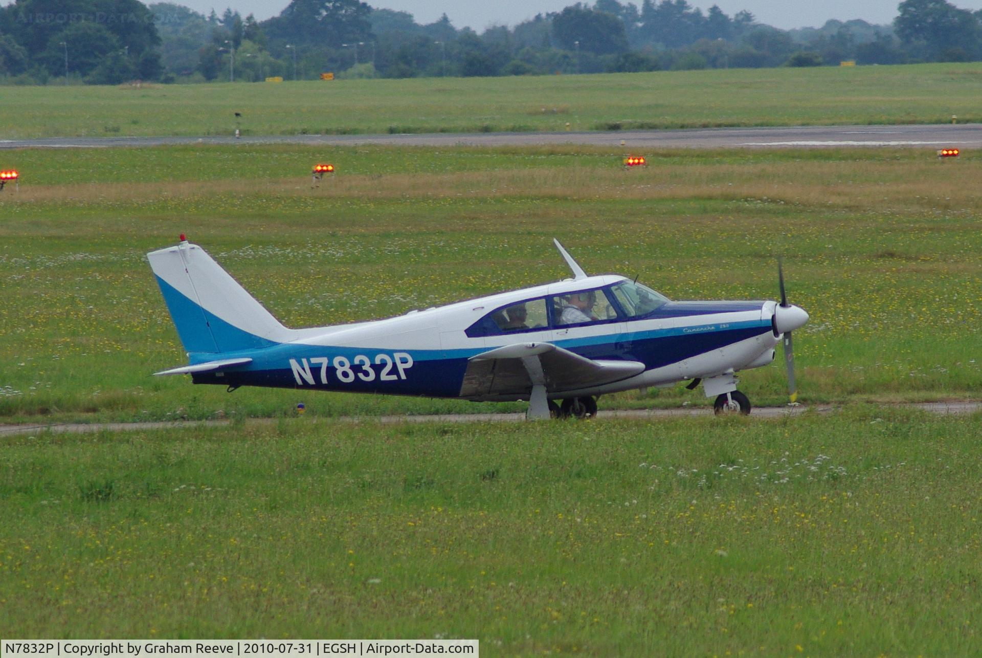 N7832P, 1962 Piper PA-24-250 Comanche C/N 24-3052, About to depart from Norwich.