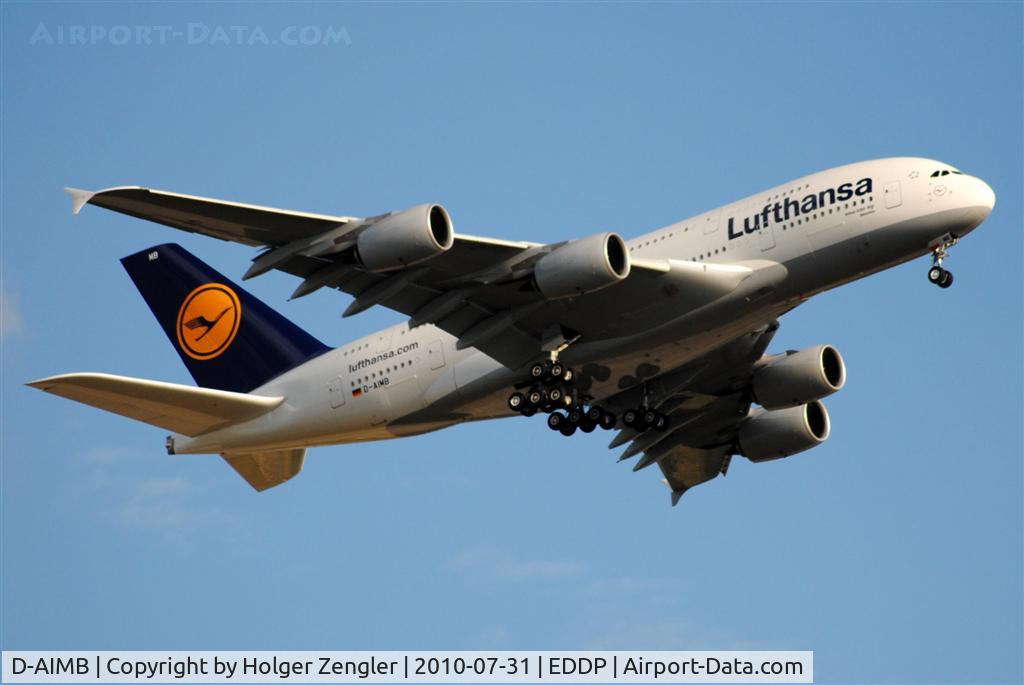 D-AIMB, 2010 Airbus A380-841 C/N 041, A new kid on LEJ runways. Lufthansa´s second big bird.