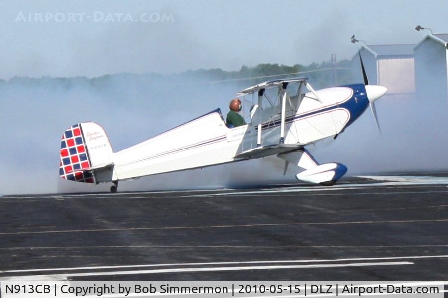 N913CB, 1947 Bucker Bu-131 Jungmann C/N 80, Testing smoke on the ramp at Delaware, Ohio during the EAA fly-in breakfast.