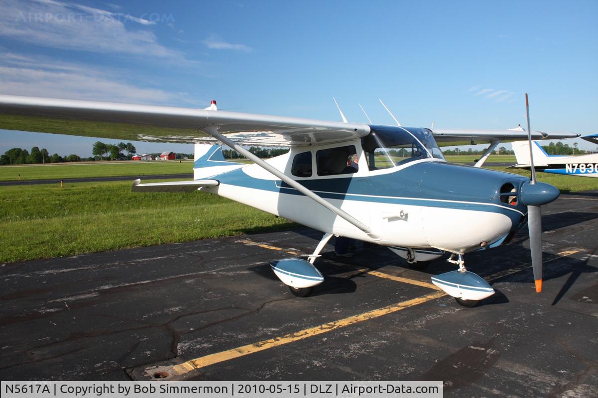 N5617A, 1956 Cessna 172 C/N 28217, On the ramp at Delaware, Ohio during the EAA fly-in breakfast.