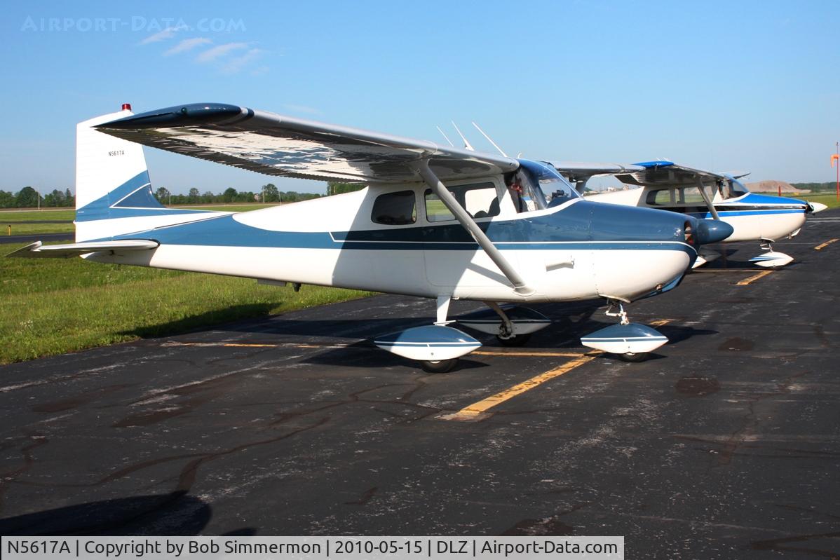 N5617A, 1956 Cessna 172 C/N 28217, On the ramp at Delaware, Ohio during the EAA fly-in breakfast.